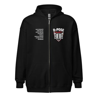 D-Pose - Sweat à capuche épais unisexe à fermeture éclair - Face
