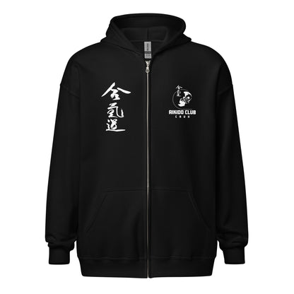 Aikido Caux - Sweat à capuche épais unisexe à fermeture éclair