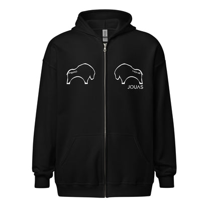 Fero Mone - Sweat à capuche épais unisexe Zippé - 1 marquage