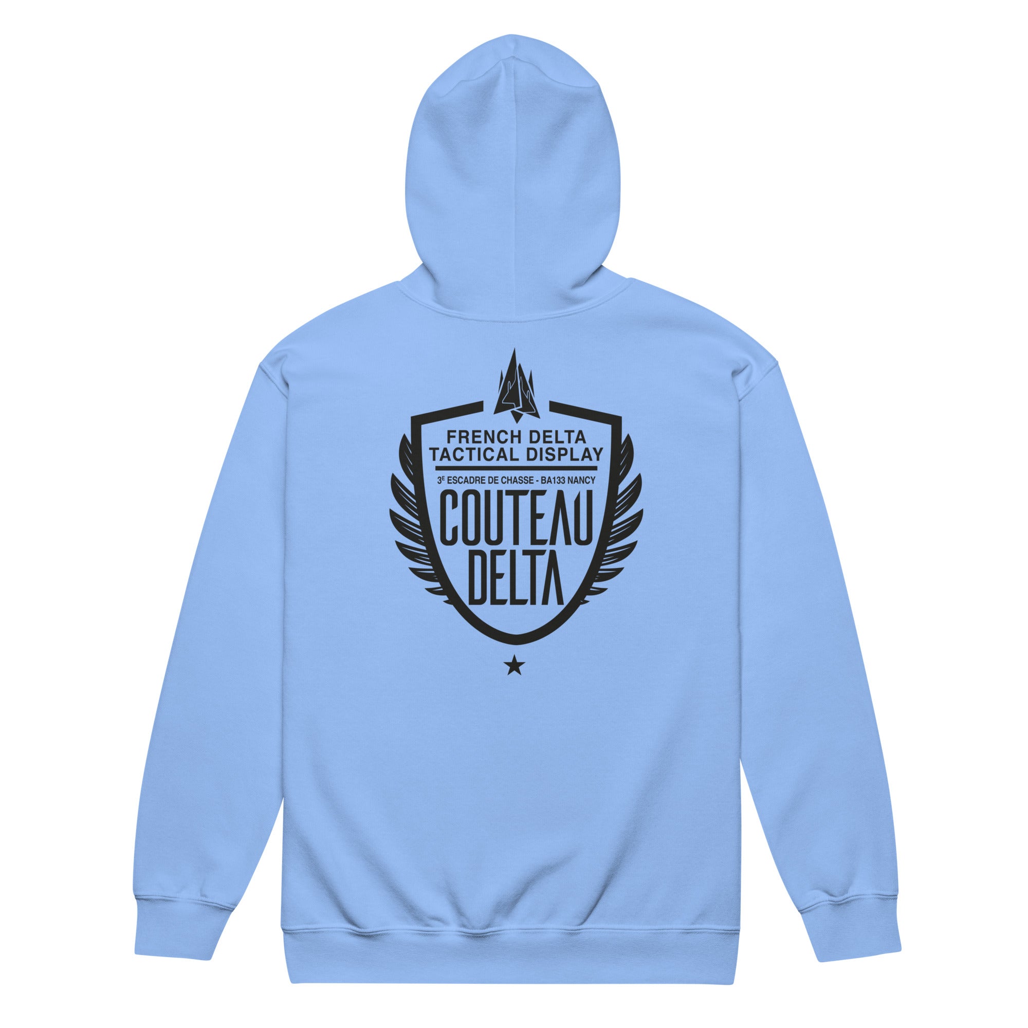 Couteau Delta Ailes - Sweat à capuche épais unisexe zippé - Coeur, Anti-Coeur &amp; Dos