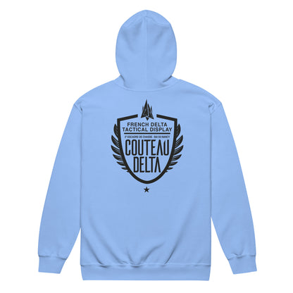 Couteau Delta Ailes - Sweat à capuche épais unisexe zippé - Coeur, Anti-Coeur &amp; Dos