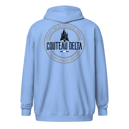 Couteau Delta - Sweat à capuche épais unisexe zippé - Coeur et dos