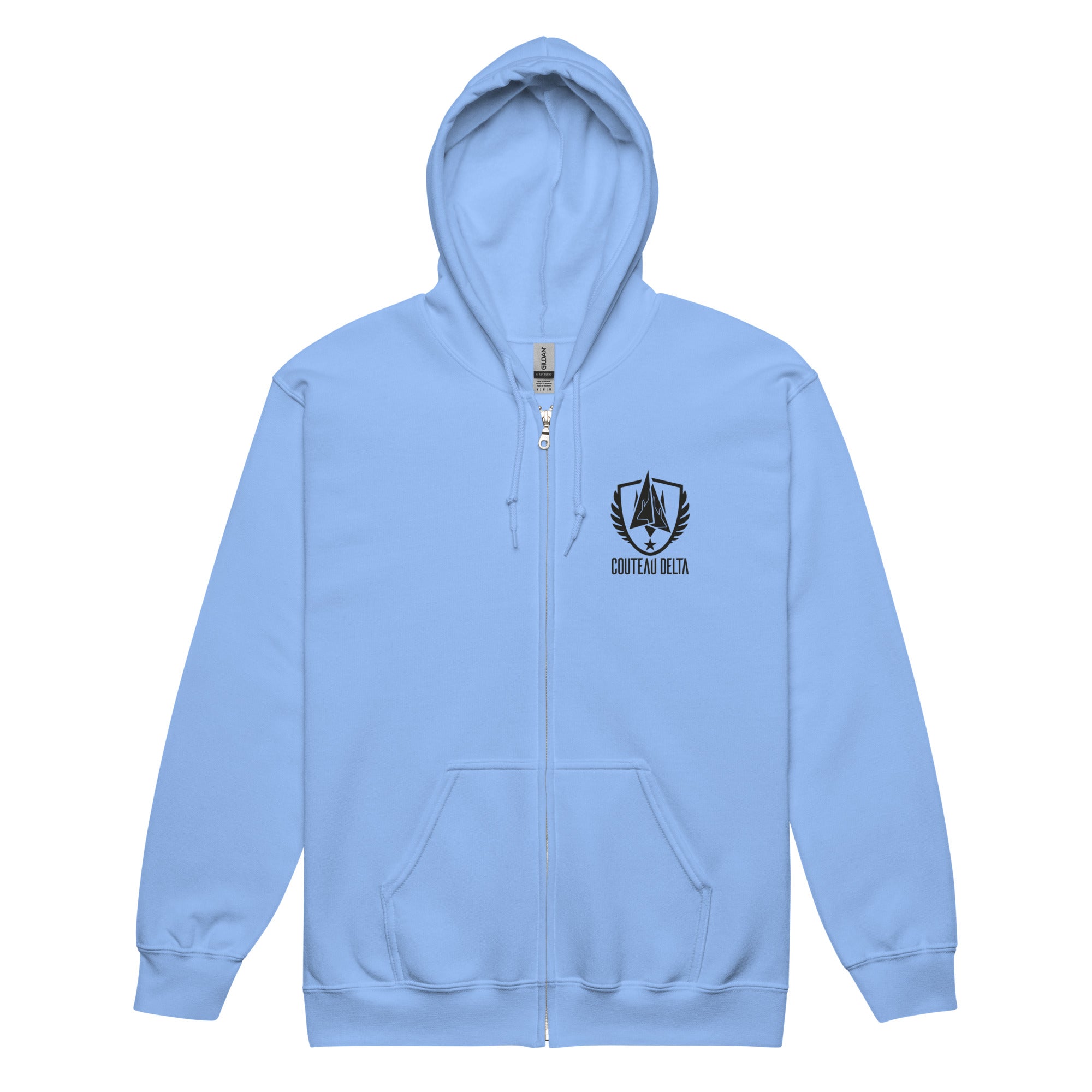 Couteau Delta Ailes - Sweat à capuche épais unisexe zippé - Coeur, Anti-Coeur &amp; Dos
