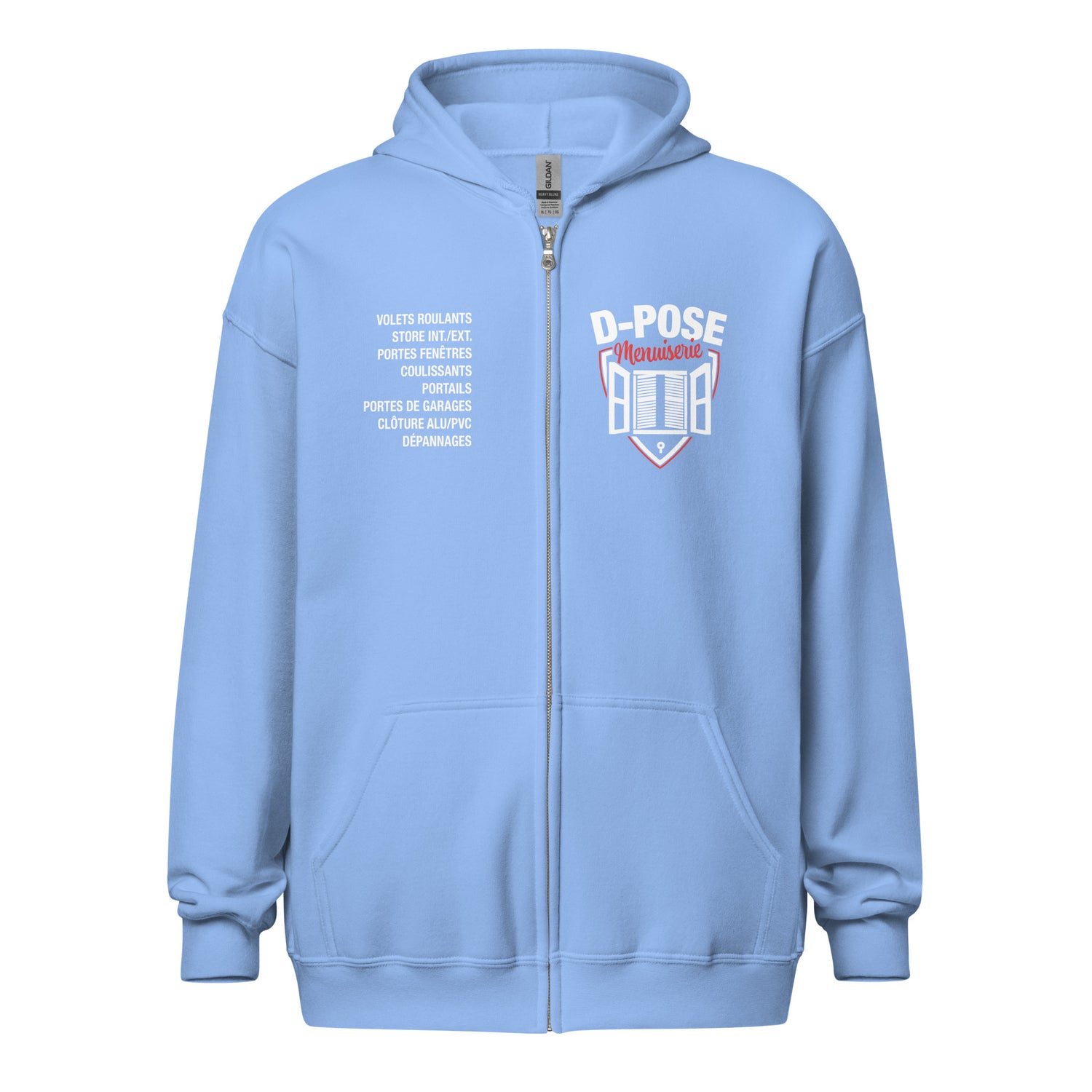 D-Pose - Sweat à capuche épais unisexe à fermeture éclair - Face et dos