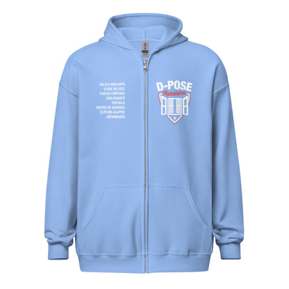 D-Pose - Sweat à capuche épais unisexe à fermeture éclair - Face et dos