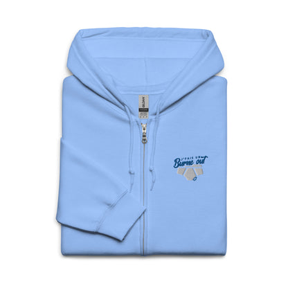 Burne out - Sweat à capuche épais zippé - Unisexe - Brodé