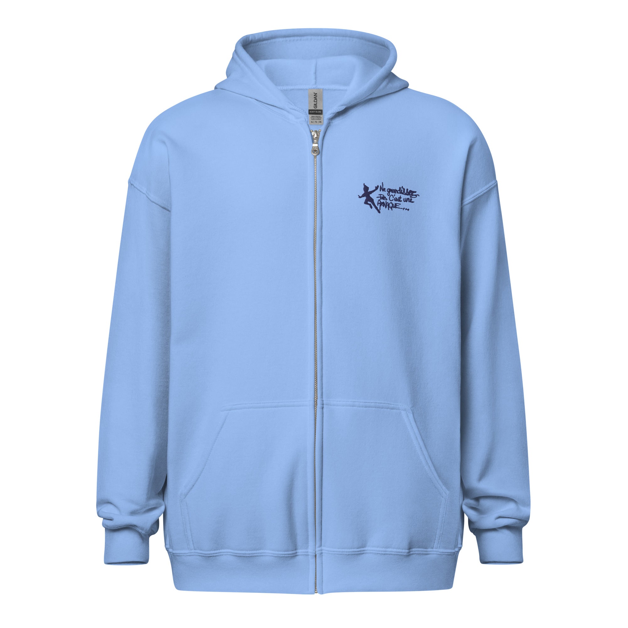 Ne grandissez pas - Sweat à capuche épais unisexe zippé - Brodé