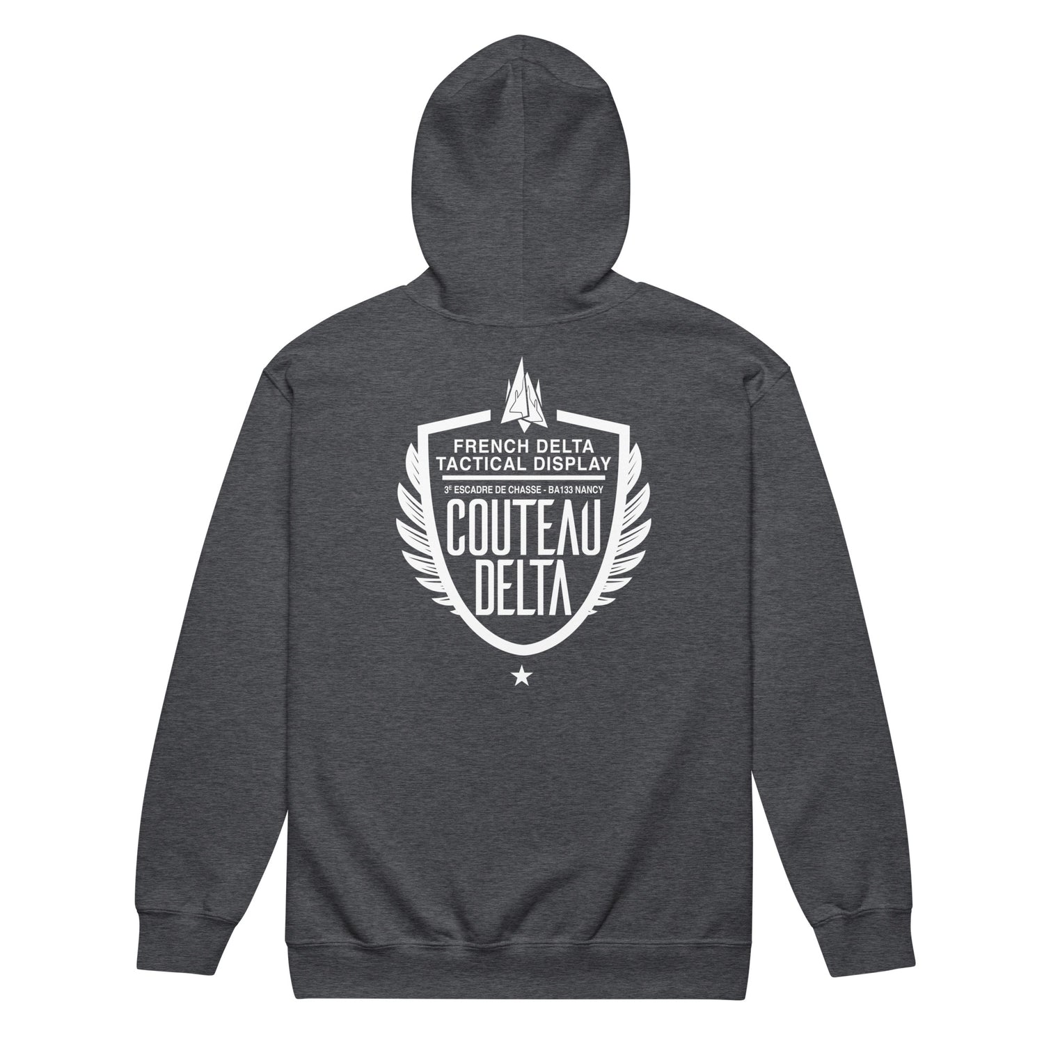 Couteau Delta Ailes - Sweat à capuche épais unisexe zippé - Coeur, Anti-Coeur &amp; Dos