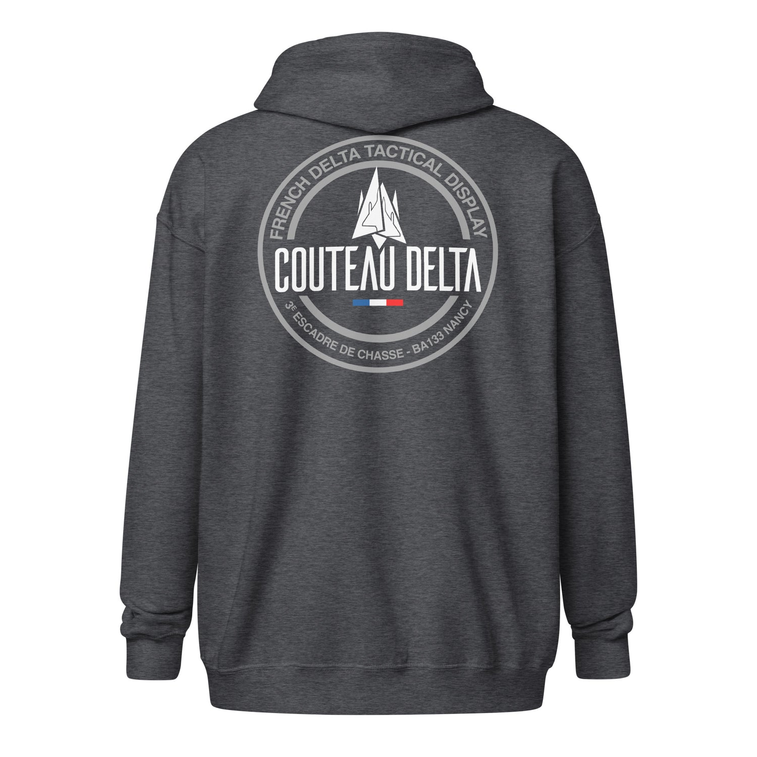 Couteau Delta - Sweat à capuche épais unisexe zippé - Coeur et dos