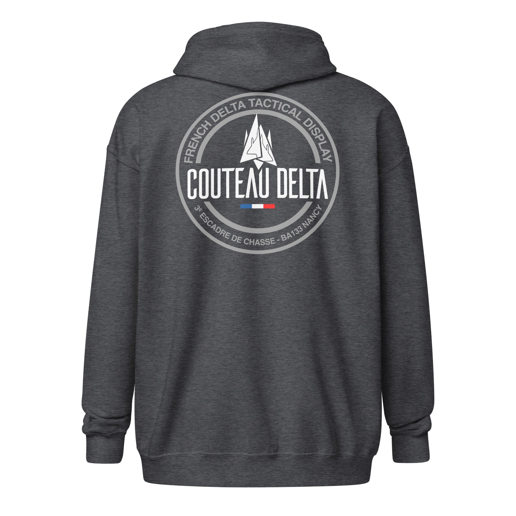 Couteau Delta - Sweat à capuche épais unisexe zippé - Coeur et dos