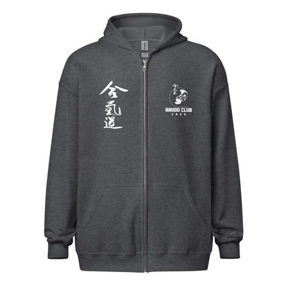 Aikido Caux - Sweat à capuche épais unisexe à fermeture éclair