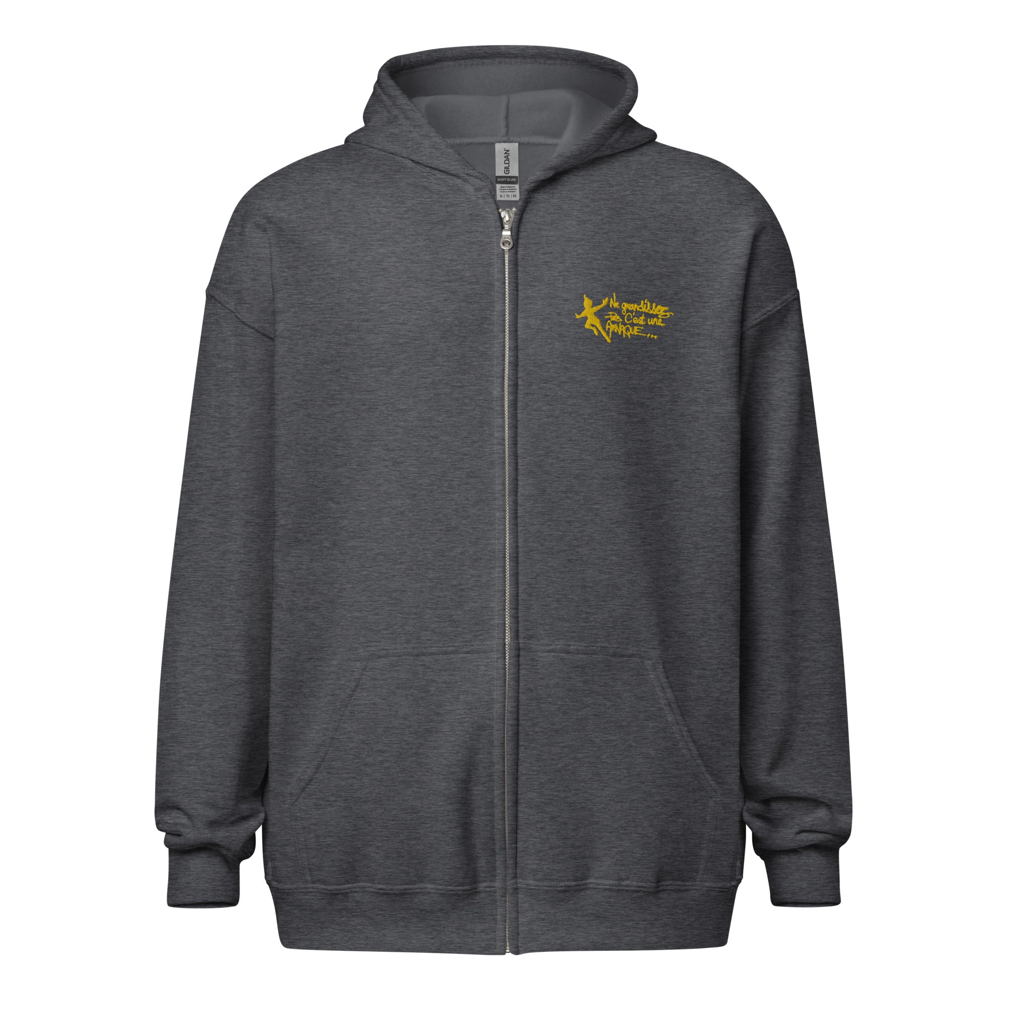 Ne grandissez pas - Sweat à capuche épais unisexe zippé - Brodé