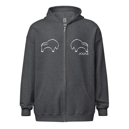 Fero Mone - Sweat à capuche épais unisexe Zippé - 1 marquage