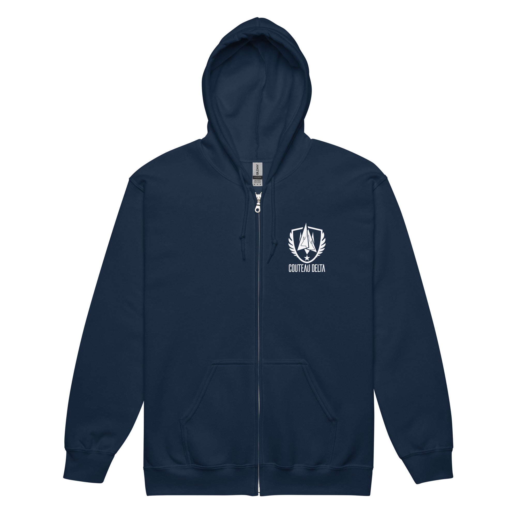 Couteau Delta Ailes - Sweat à capuche épais unisexe zippé - Coeur, Anti-Coeur &amp; Dos