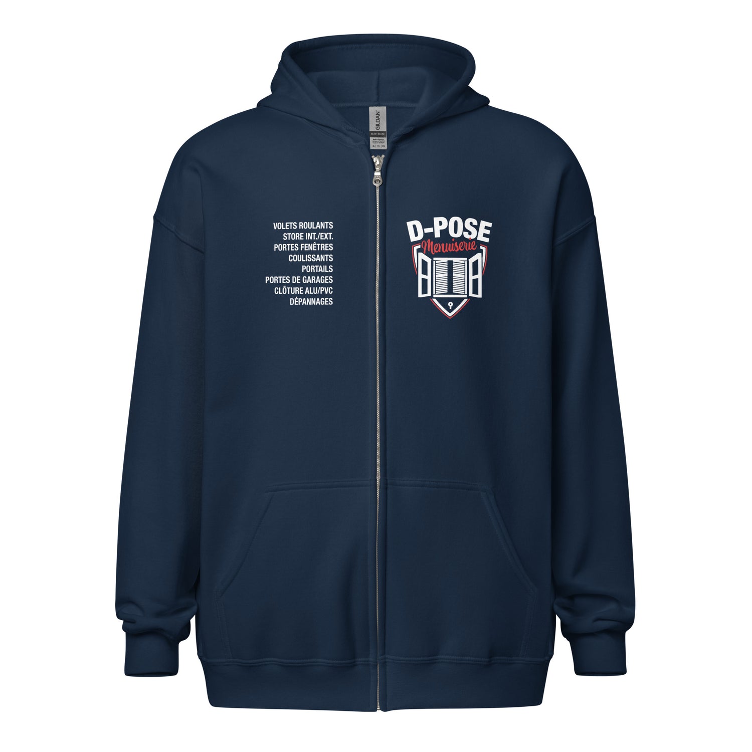 D-Pose - Sweat à capuche épais unisexe à fermeture éclair - Face