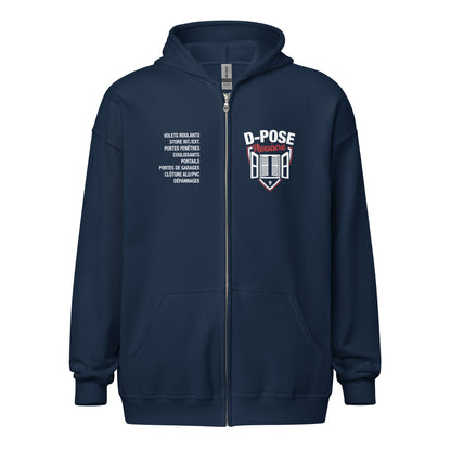 D-Pose - Sweat à capuche épais unisexe à fermeture éclair - Face