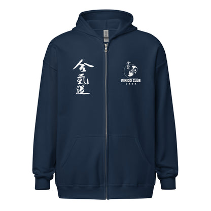 Aikido Caux - Sweat à capuche épais unisexe à fermeture éclair