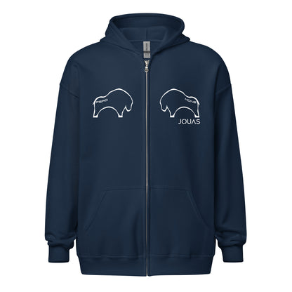 Fero Mone - Sweat à capuche épais unisexe Zippé - 1 marquage