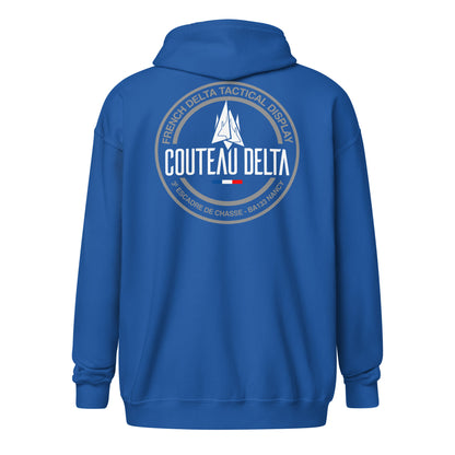 Couteau Delta - Sweat à capuche épais unisexe zippé - Coeur et dos