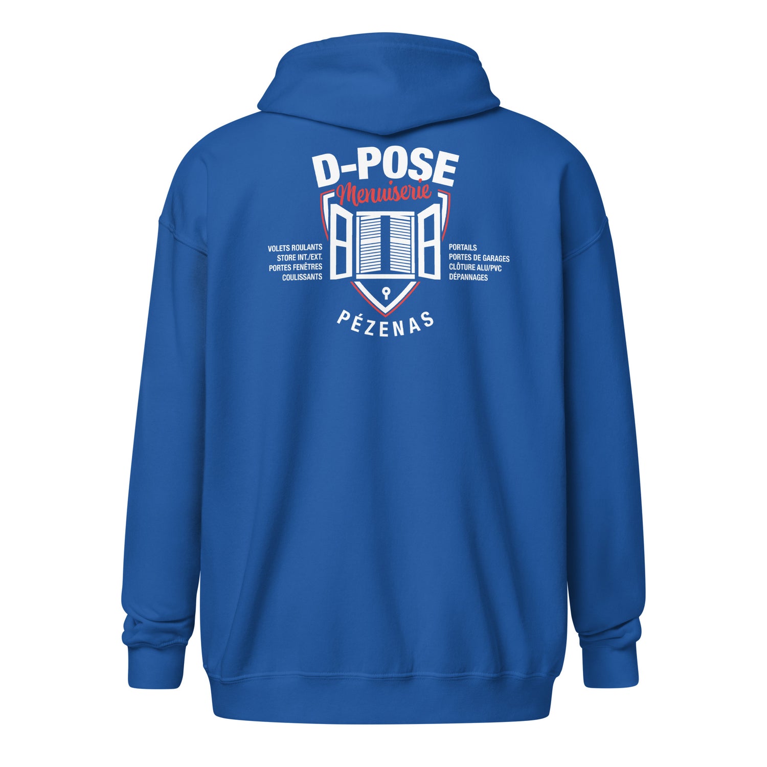 D-Pose - Sweat à capuche épais unisexe à fermeture éclair - Face et dos