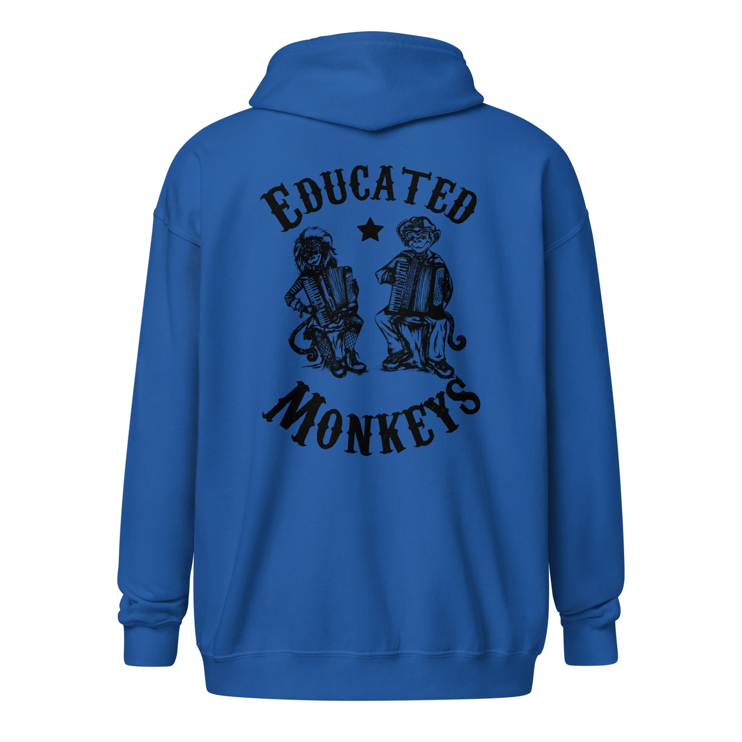 Educated Monkeys - Sweat à capuche épais unisexe à fermeture éclair - Coeur et Dos