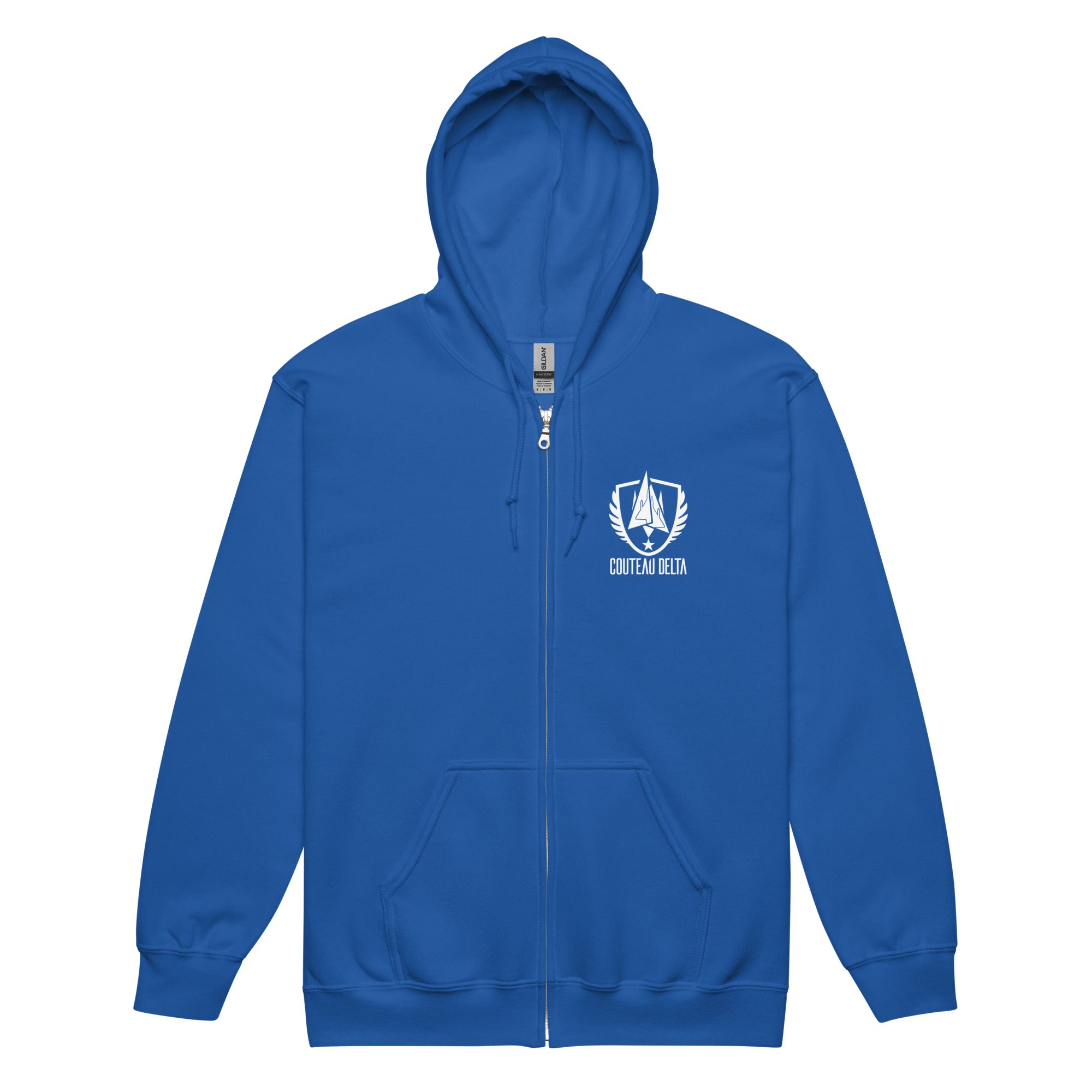 Couteau Delta Ailes - Sweat à capuche épais unisexe zippé - Coeur, Anti-Coeur &amp; Dos