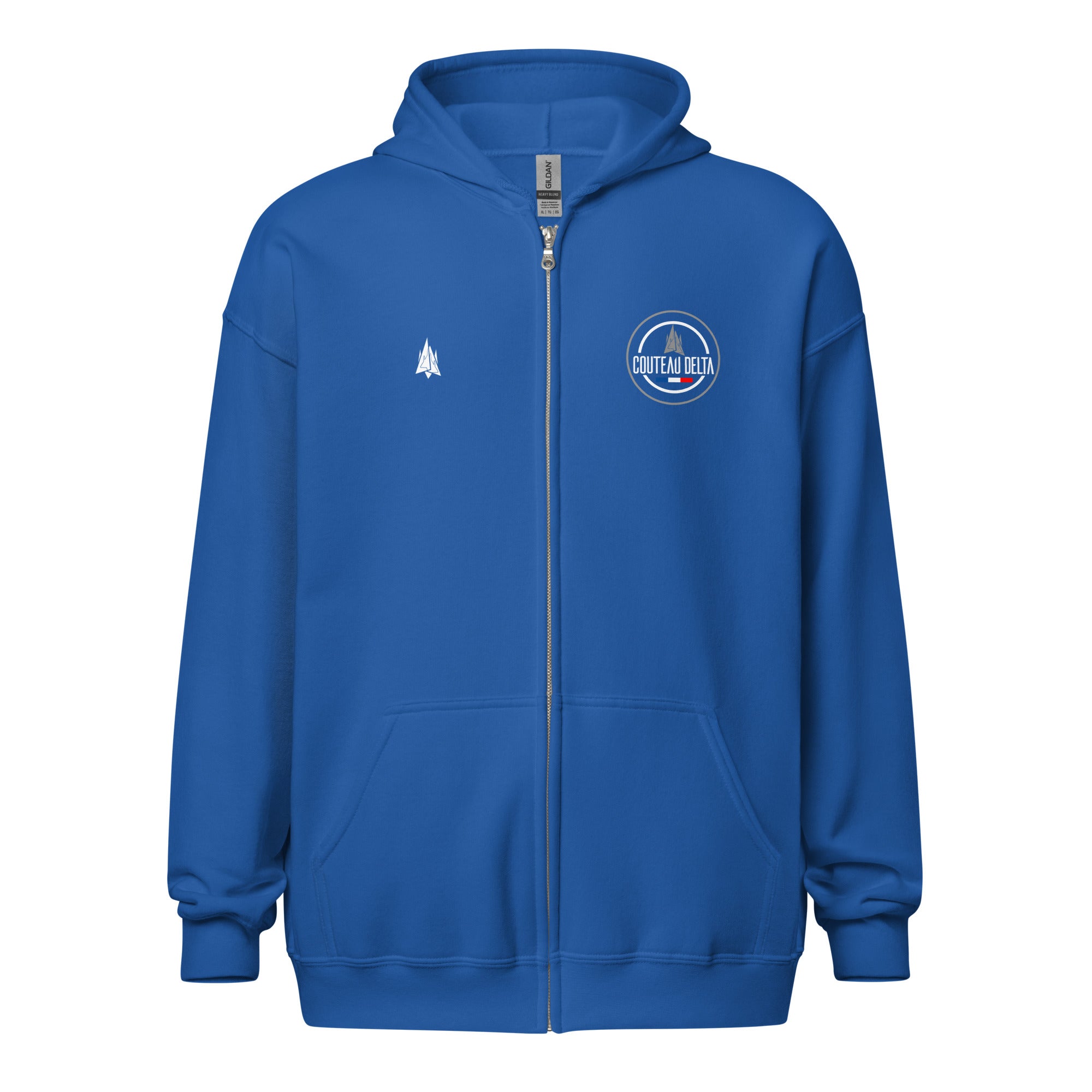 Couteau Delta - Sweat à capuche épais unisexe zippé - Coeur et dos