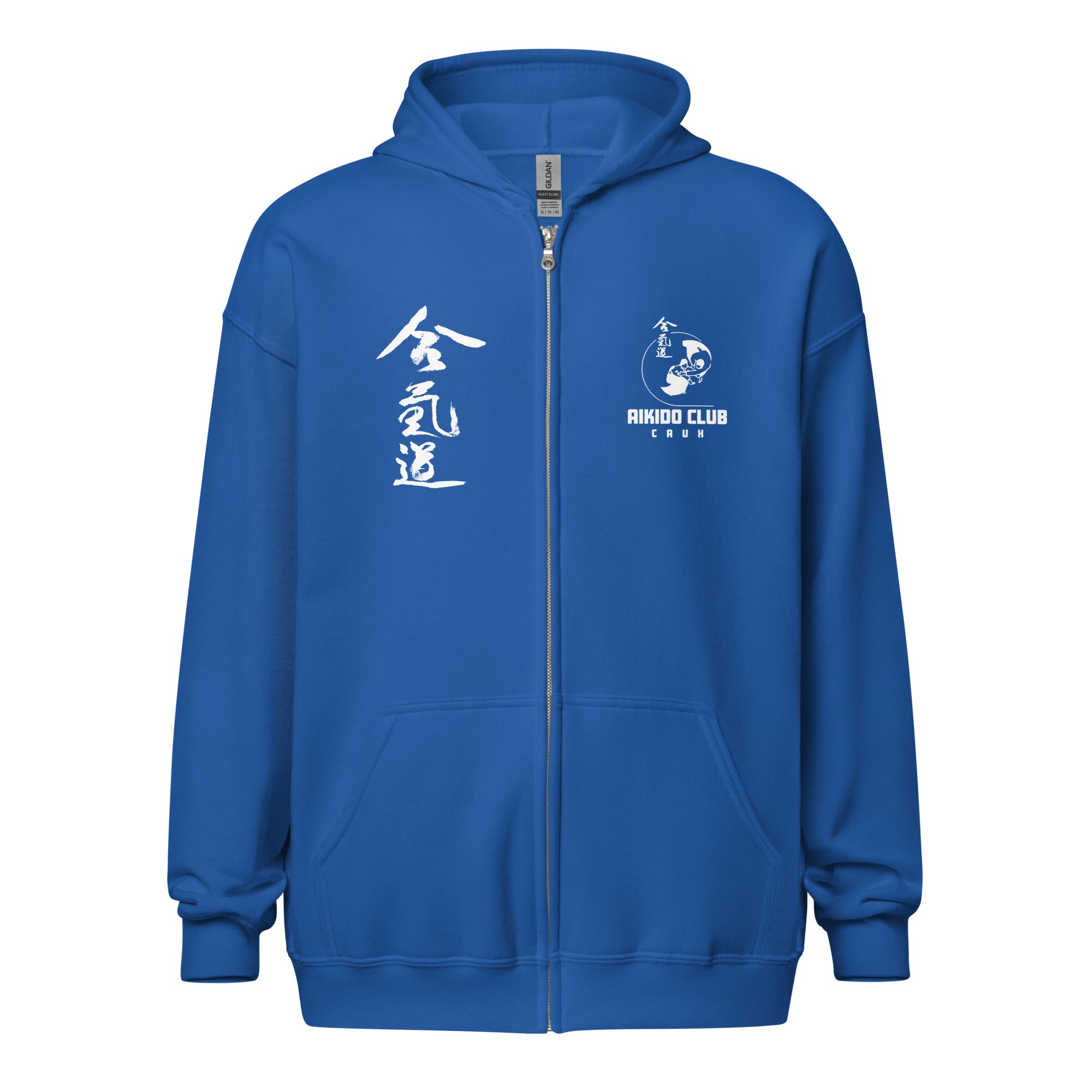 Aikido Caux - Sweat à capuche épais unisexe à fermeture éclair