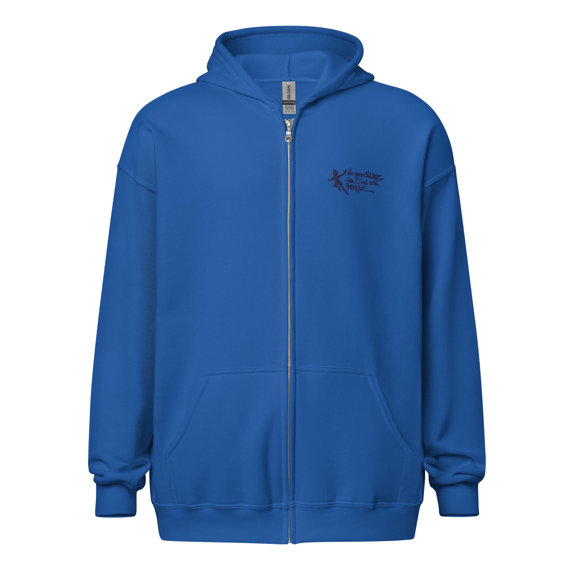 Ne grandissez pas - Sweat à capuche épais unisexe zippé - Brodé