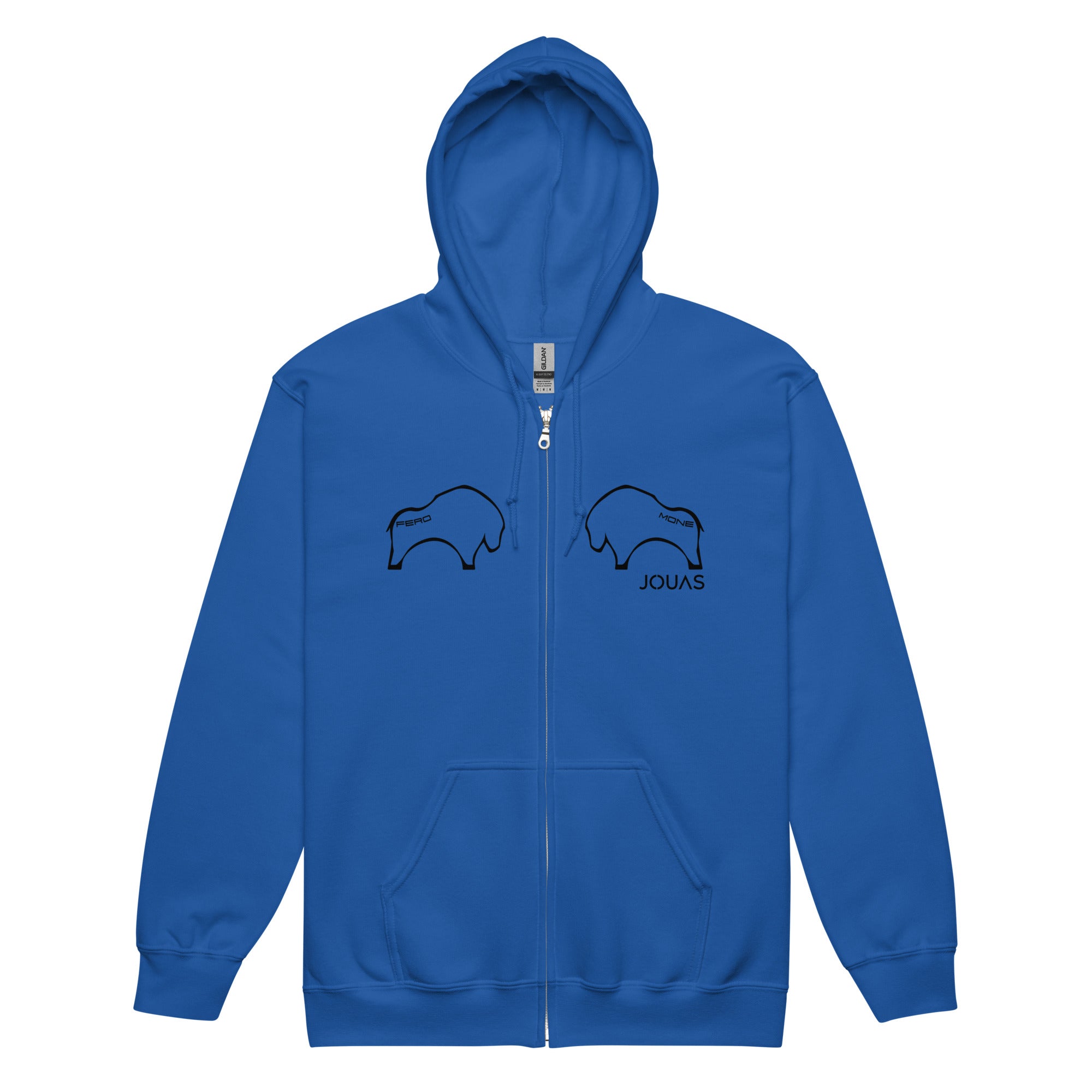 Fero Mone - Sweat à capuche épais unisexe Zippé - 1 marquage