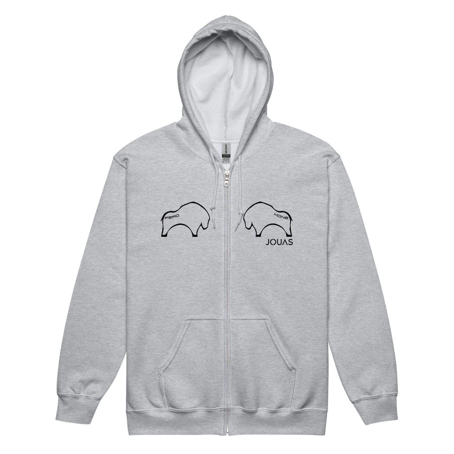 Fero Mone - Sweat à capuche épais unisexe Zippé - 1 marquage