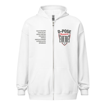D-Pose - Sweat à capuche épais unisexe à fermeture éclair - Face et dos