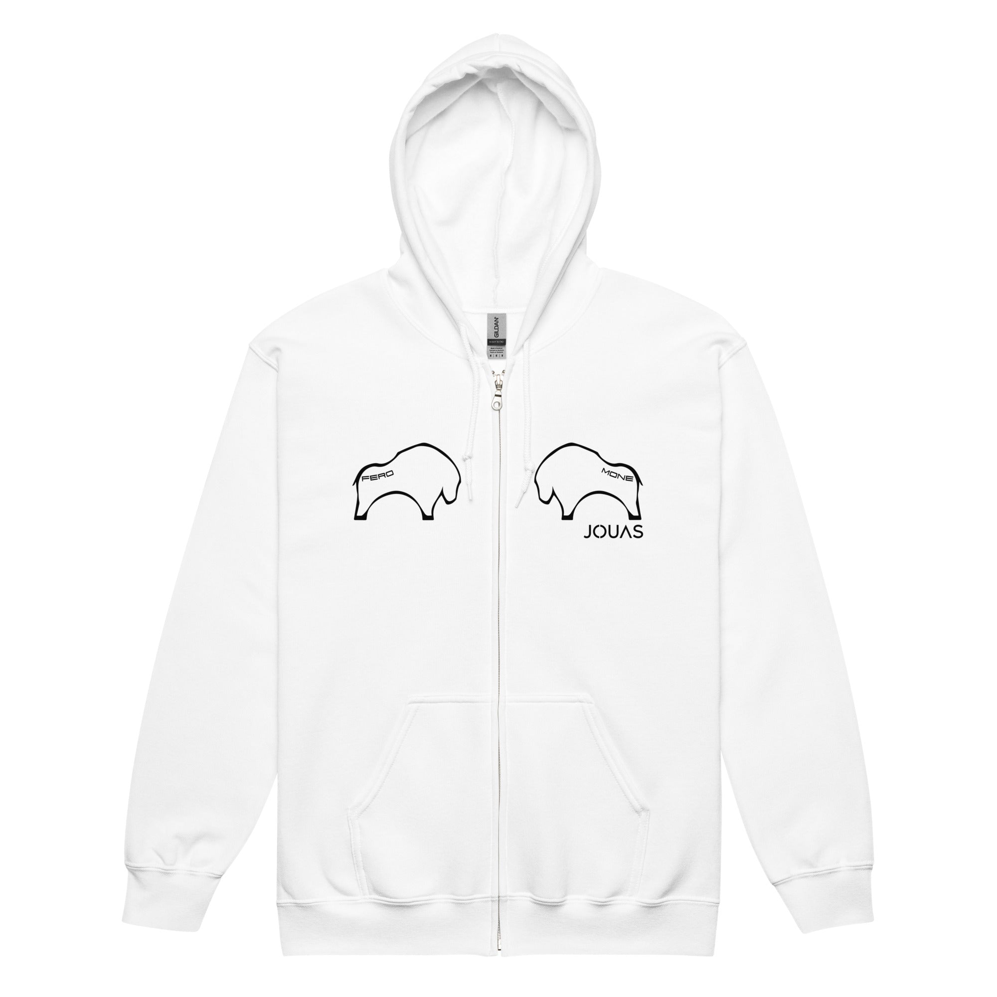 Fero Mone - Sweat à capuche épais unisexe Zippé - 1 marquage