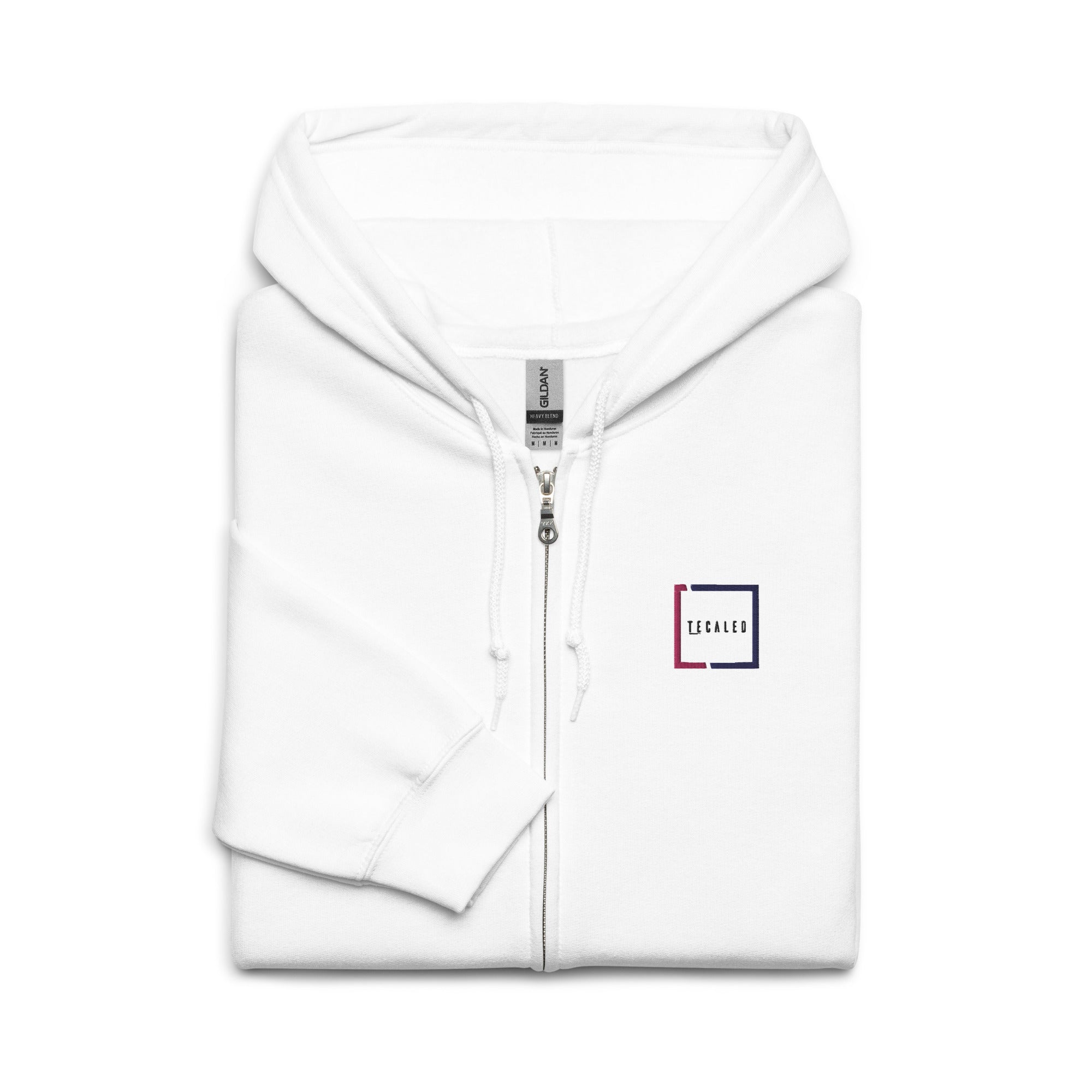 Tecaled - Sweat à capuche épais unisexe à fermeture éclair brodé