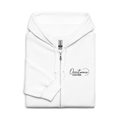 Occitanie Cucina - Sweat à capuche épais unisexe à fermeture éclair - Brodé