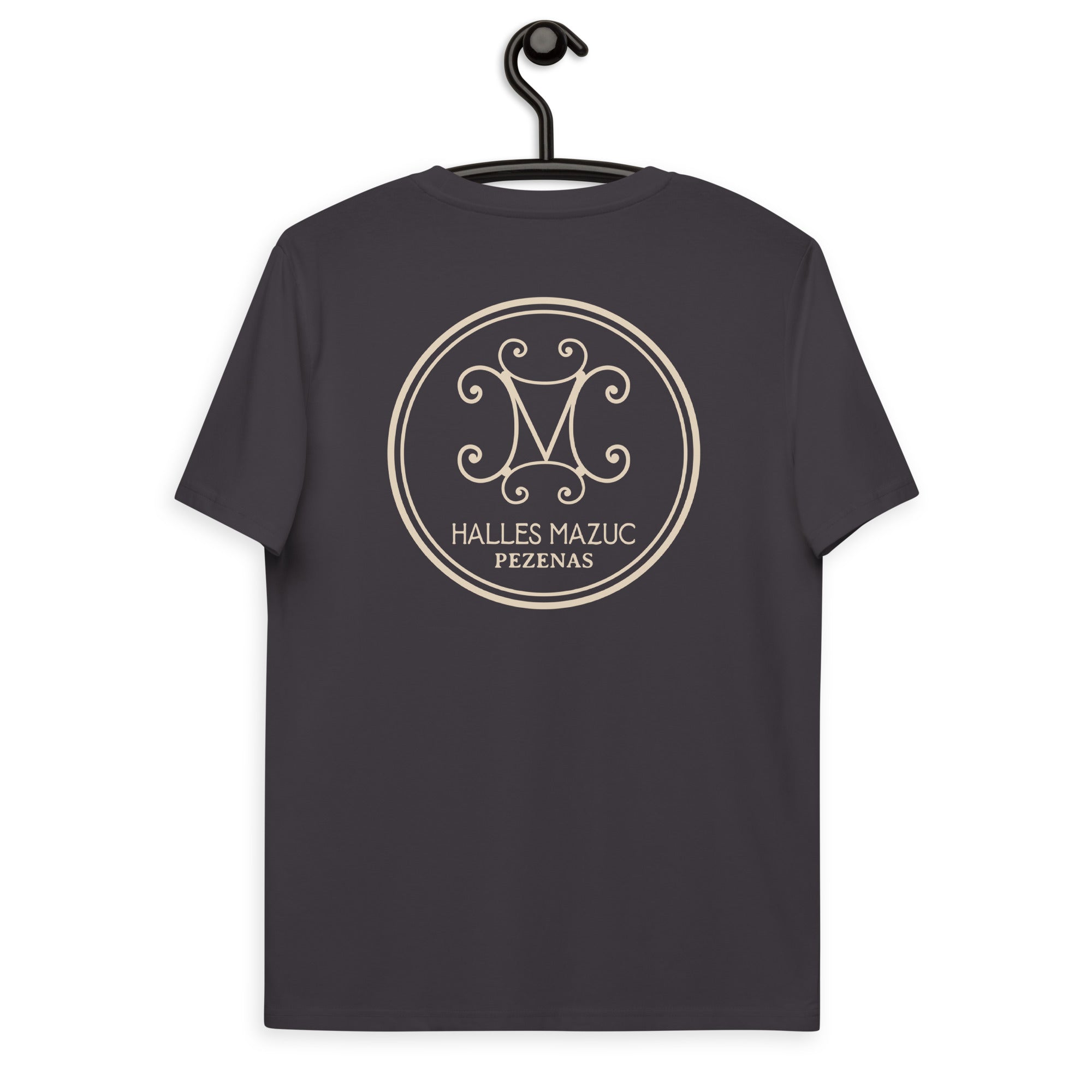 Halles Mazuc -T-shirt unisexe en coton biologique - cœur et dos.