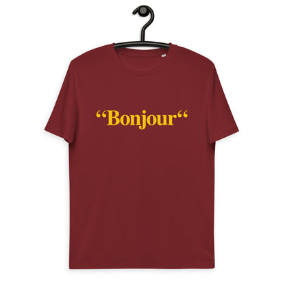 &quot;Bonjour&quot; - T-shirt unisexe en coton biologique