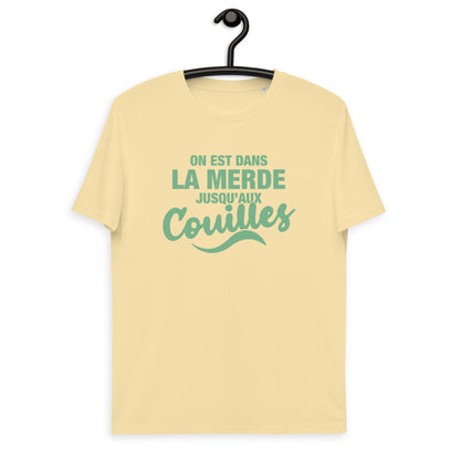 Dans la merde - T-shirt unisexe en coton biologique