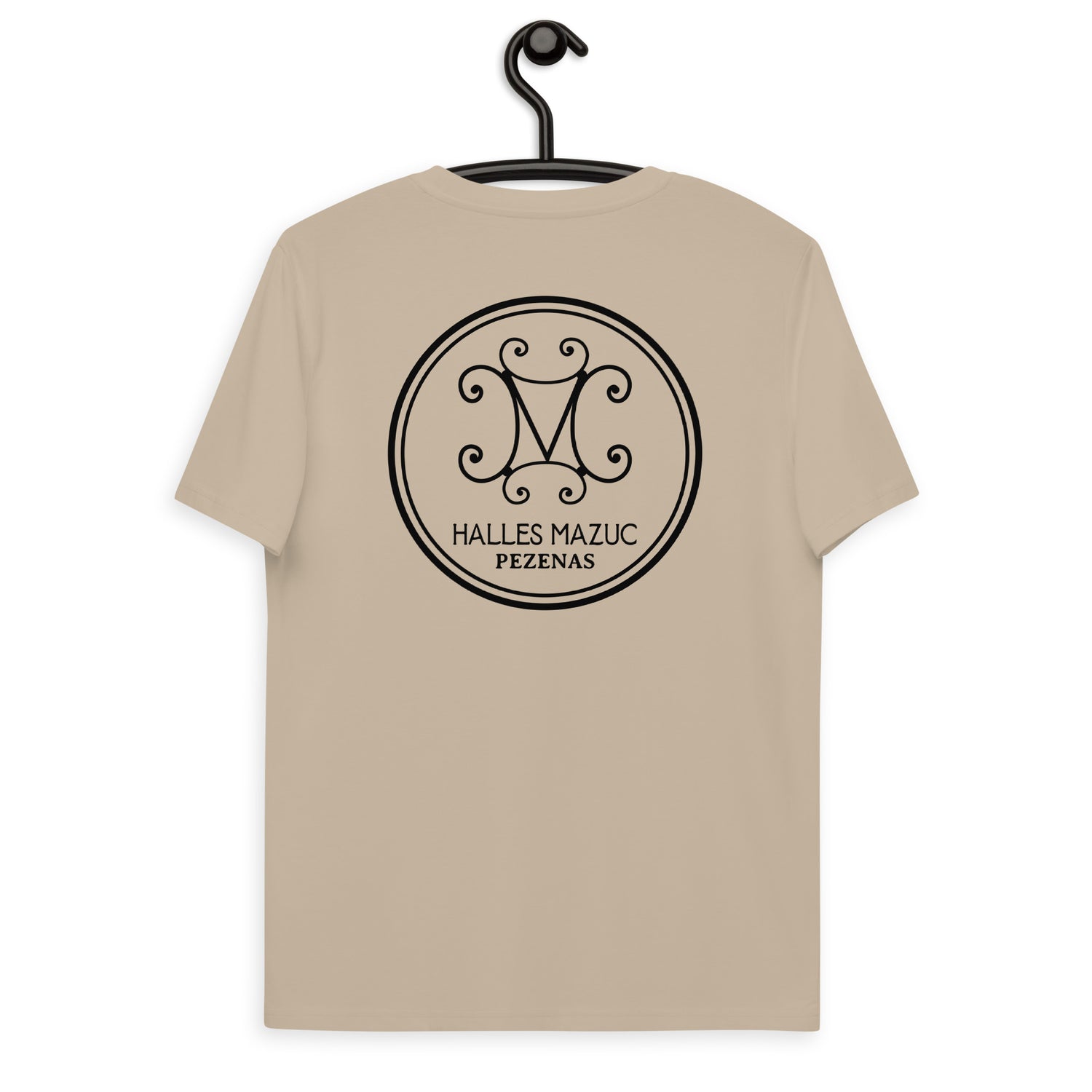 Halles Mazuc -T-shirt unisexe en coton biologique - cœur et dos.