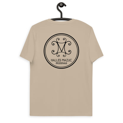 Halles Mazuc -T-shirt unisexe en coton biologique - cœur et dos.