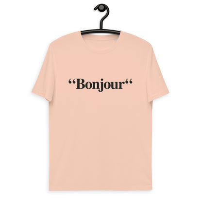 &quot;Bonjour&quot; - T-shirt unisexe en coton biologique