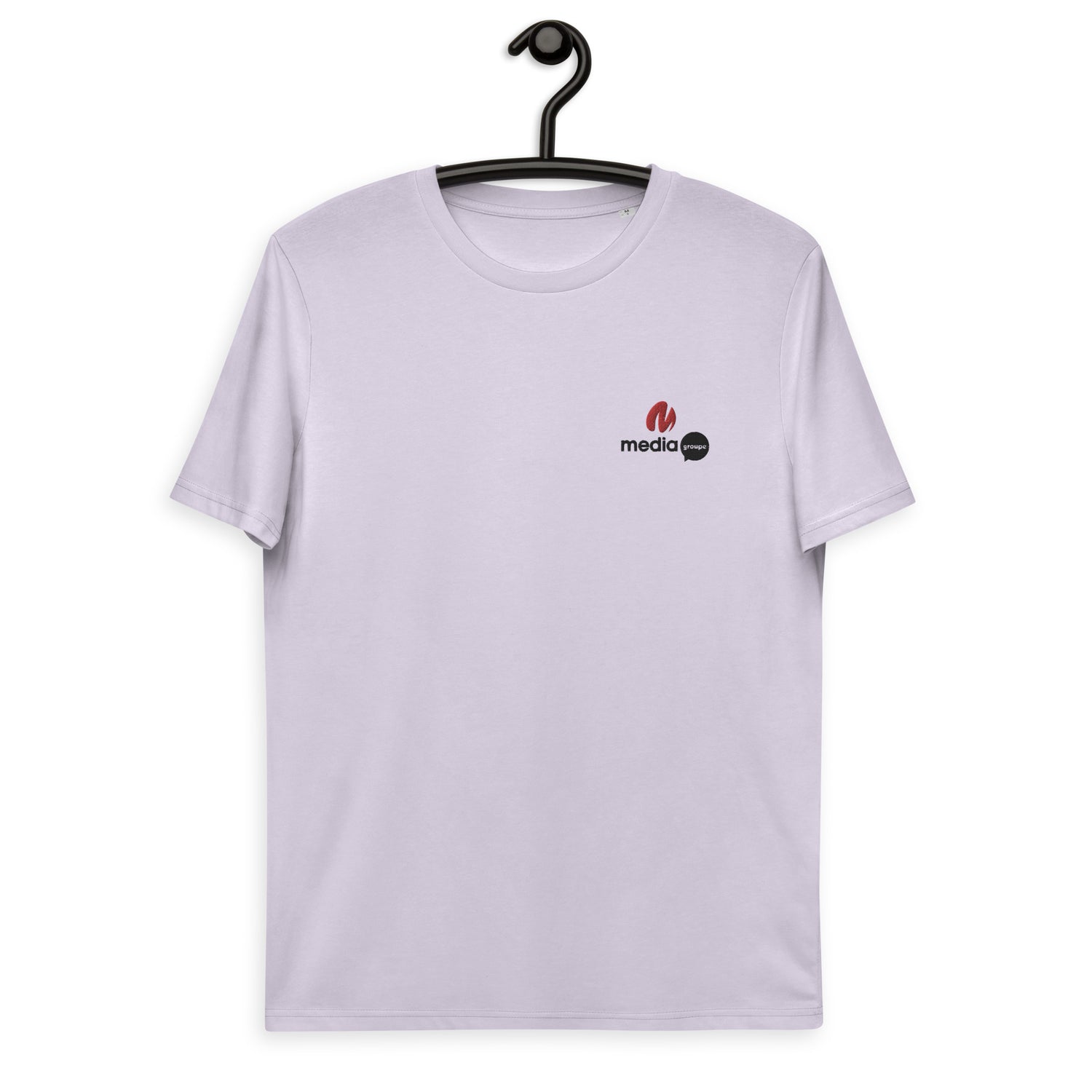 Media Group - Pro - T-shirt unisexe en coton biologique - Brodé Coeur