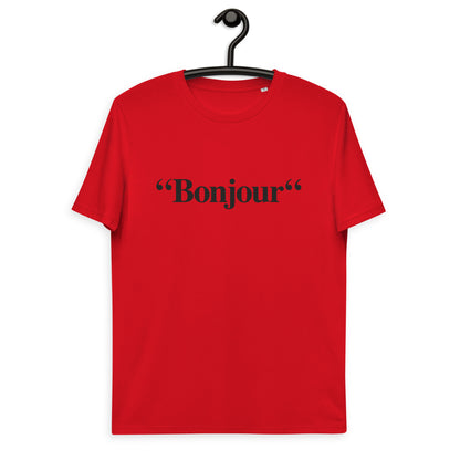 &quot;Bonjour&quot; - T-shirt unisexe en coton biologique