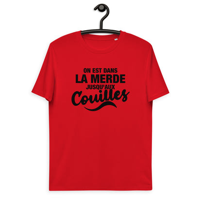 Dans la merde - T-shirt unisexe en coton biologique