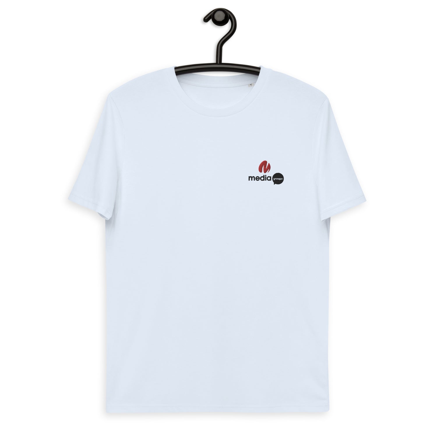 Media Group - Pro - T-shirt unisexe en coton biologique - Brodé Coeur