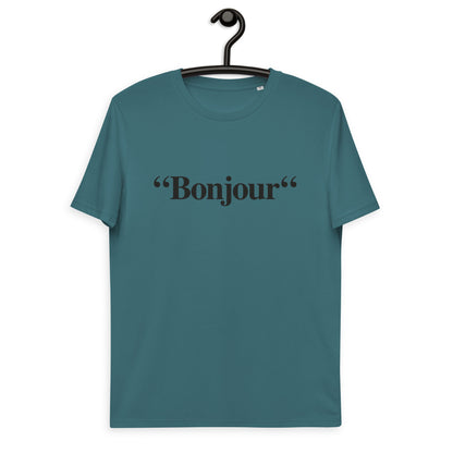 &quot;Bonjour&quot; - T-shirt unisexe en coton biologique