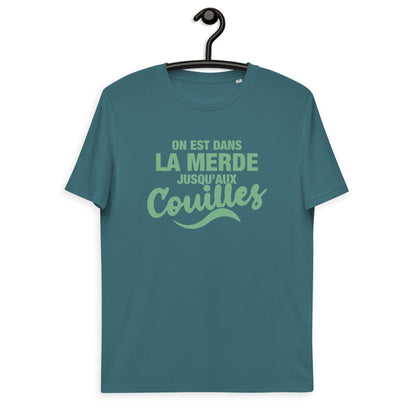 Dans la merde - T-shirt unisexe en coton biologique