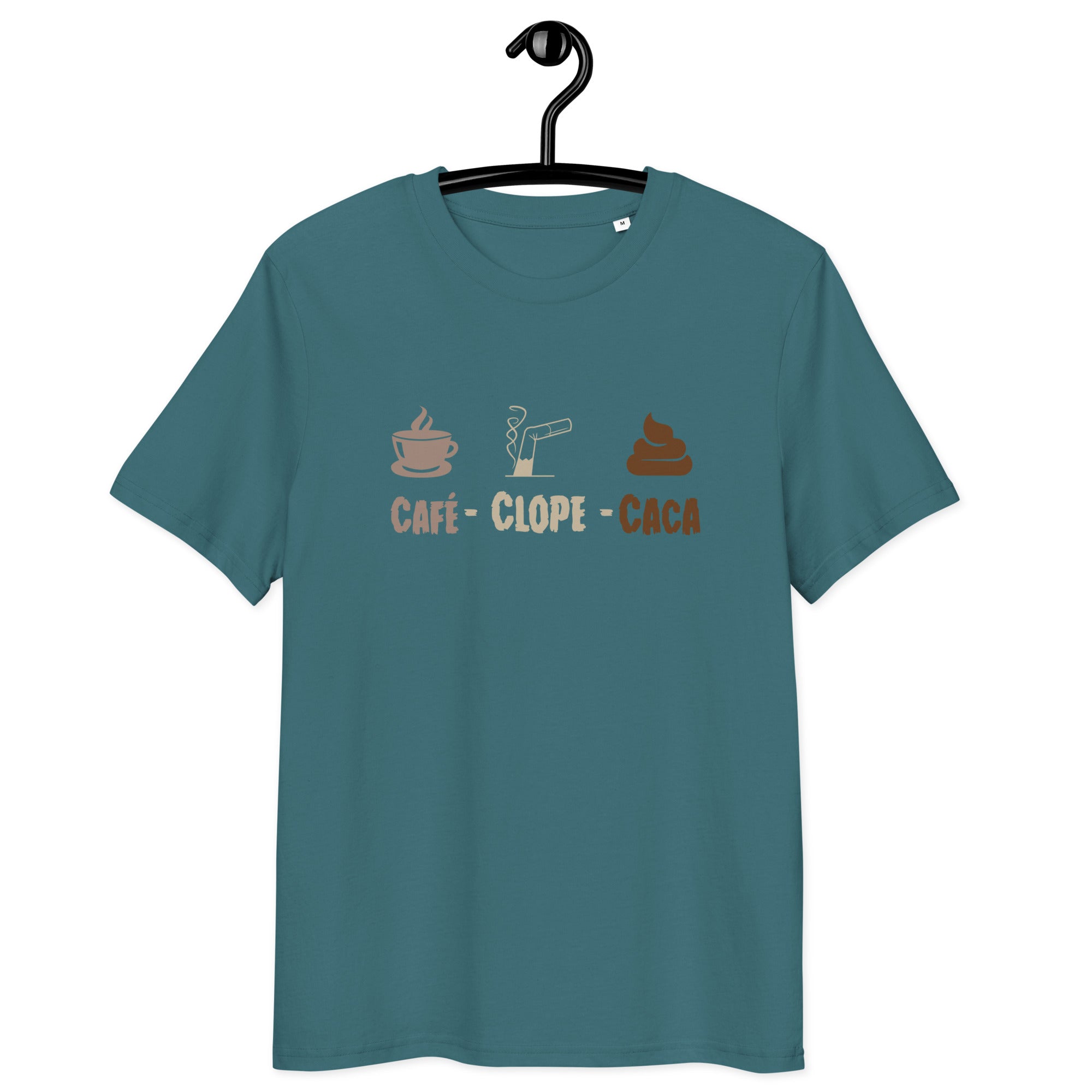 Café-clope-caca - T-shirt unisexe en coton biologique