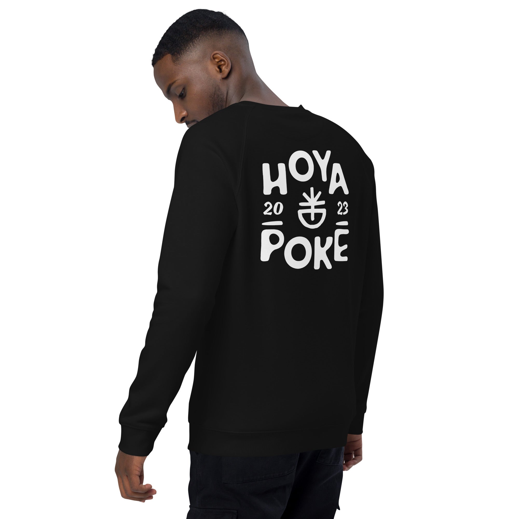 Hoya Poké - Sweat Col Rond écologique raglan unisexe impression cœur et dos