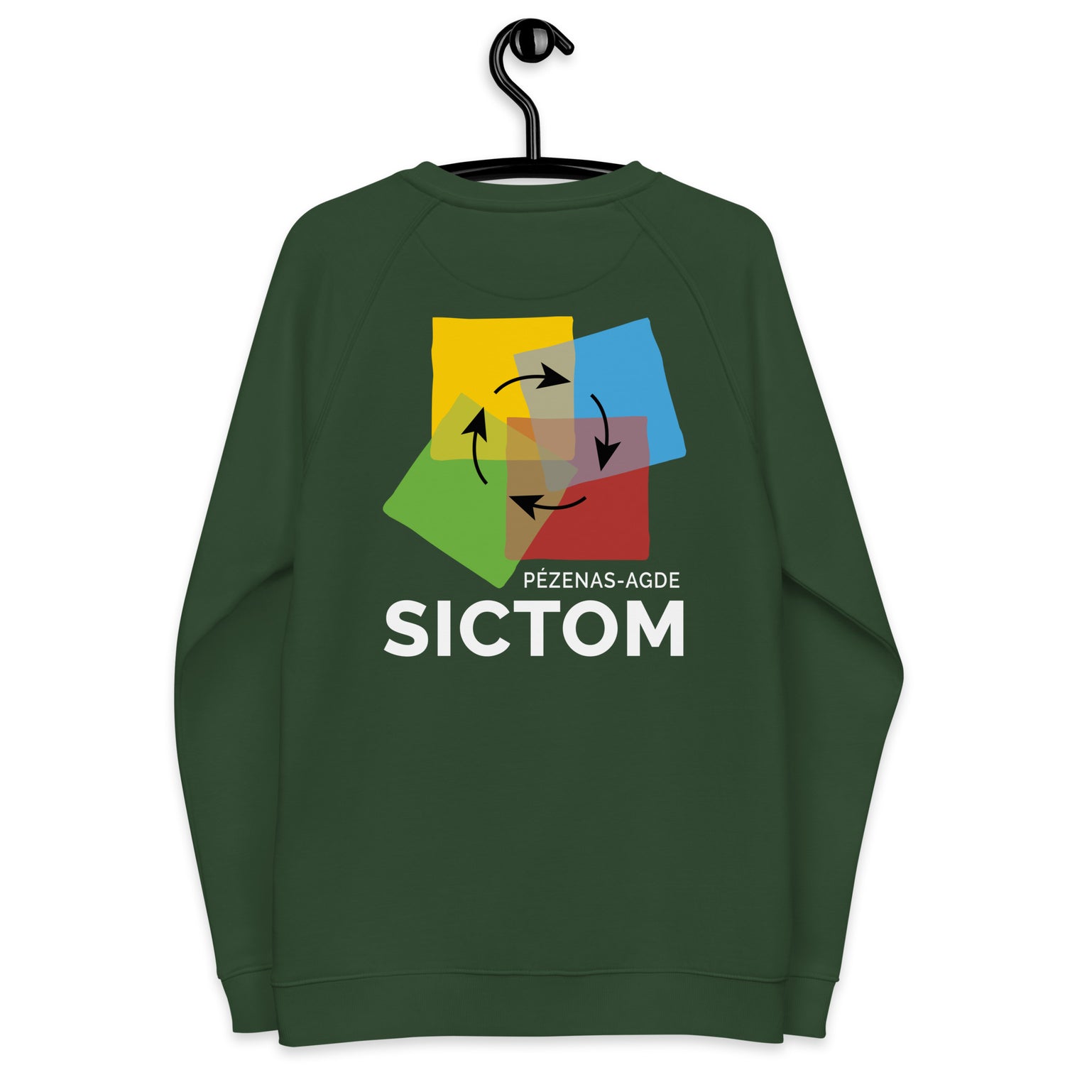 Sictom - Sweatshirt écologique raglan unisexe coeur et dos